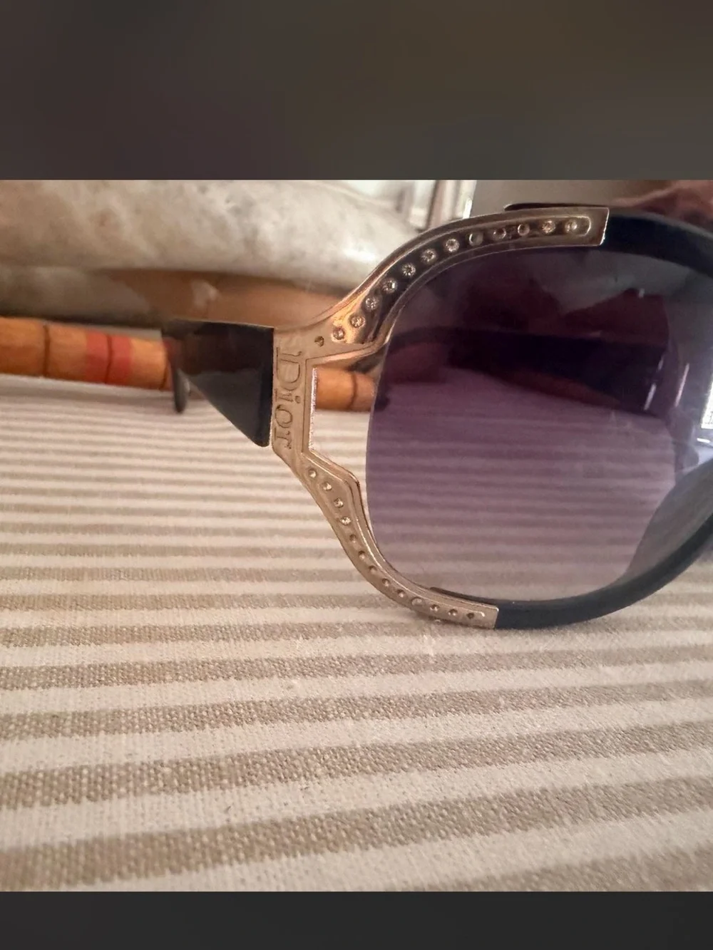 Dior Women's Sunglasses with Gold Studded Frame